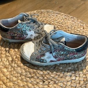 Golden goose silver and pink glitter toddler girl size 11 shoe